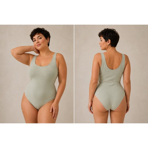 SKIMS Tops - SKIMS Light‎ Essential Scoop Neck Bodysuit Talc Womens 4X